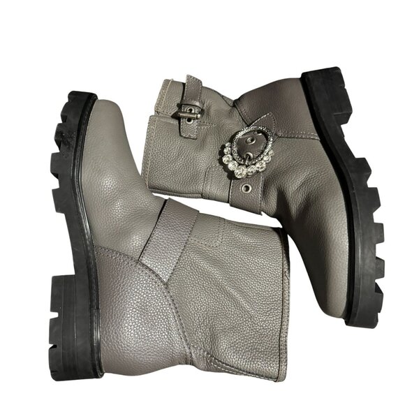 Karl Lagerfield Paris Womens Marceau Embellished Buckle Boots, Size 10M NWOB - Picture 7 of 10